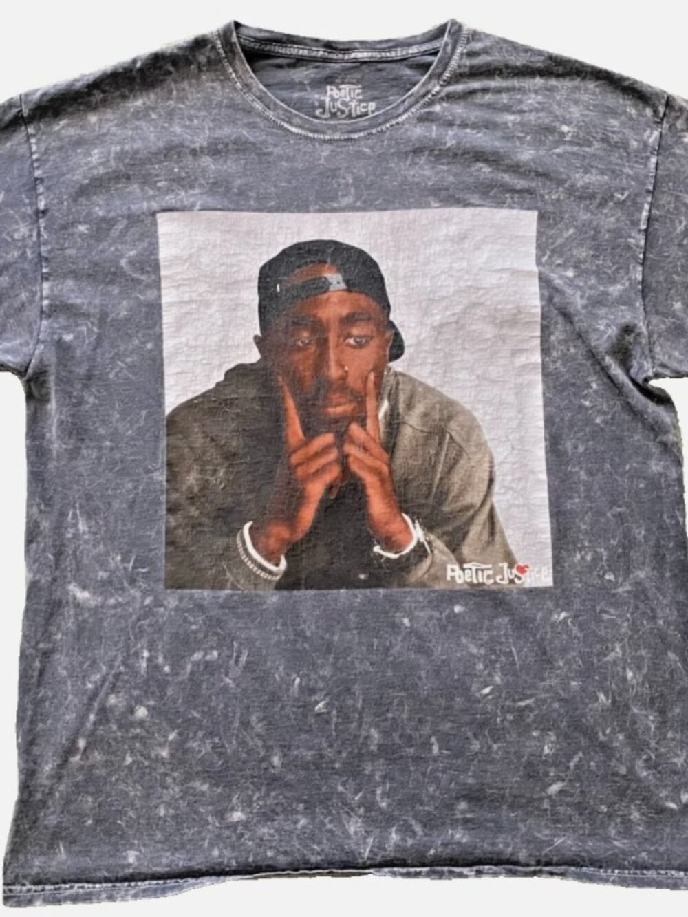 Poetic Justice Tupac Acid Wash T Shirt